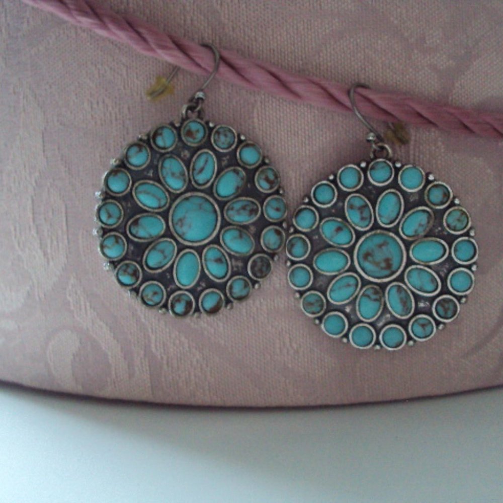 Turquoise and silver earrings
